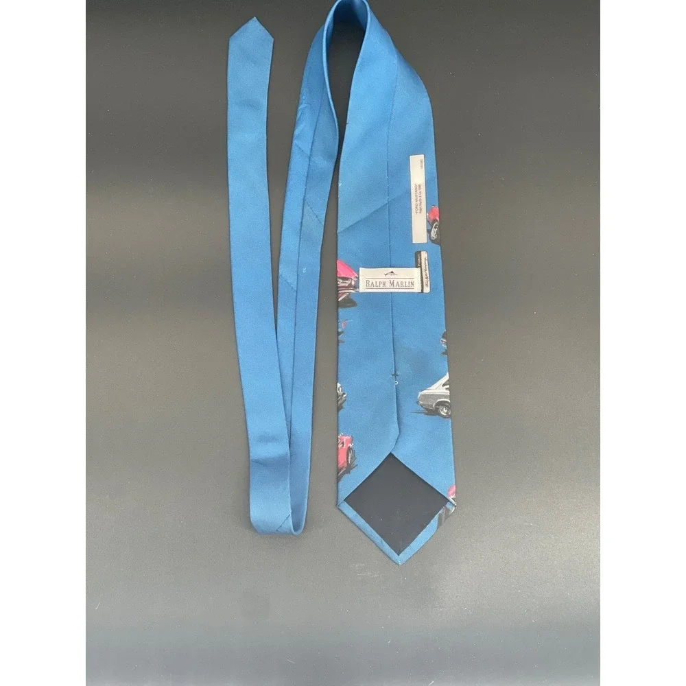 Ralph‎ Marlin Ford Mustang Car Tie Blue Vintage Novelty Classic Auto One Size